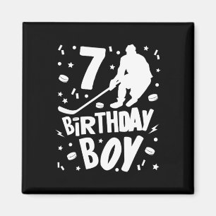 Aimant 7e anniversaire Garçon Hockey sur glace Enfants 7