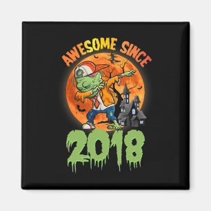 Aimant 7e anniversaire Halloween Dabbing Zombie Awesome S
