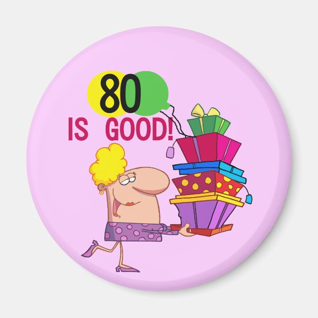 Aimant 80 est Bon Anniversaire Tshirts et cadeaux (Devant)