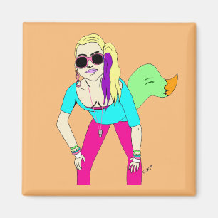 Aimant 80s foxy fille