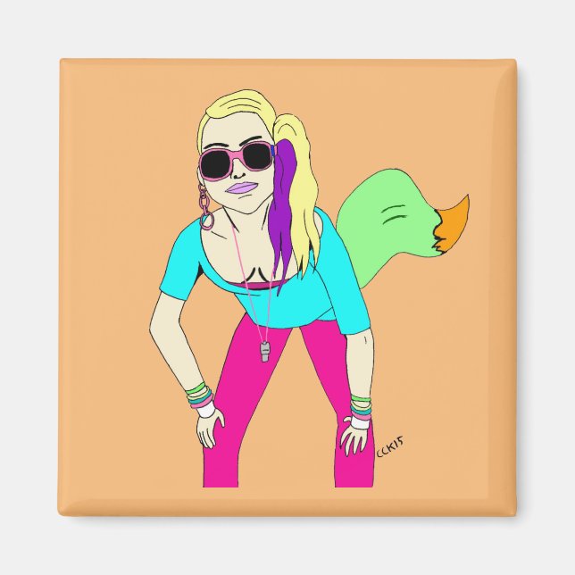 Aimant 80s foxy fille (Devant)