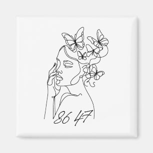 Aimant 8647 Anti Trump Floral Resist 86 47 Empêchez Trump