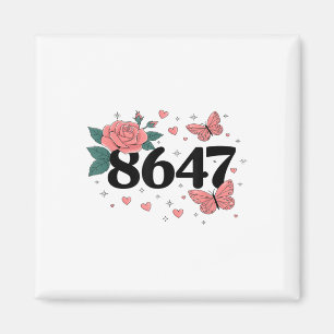 Aimant 8647 Retro 86 47 Anti-trump Flower Art President