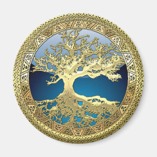 Aimant [86] Golden Celtic Tree of Life [3D]