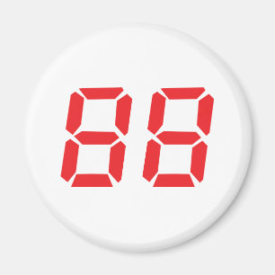 Aimant 88 quatre-vingt-huit réveil rouge numéro numéri