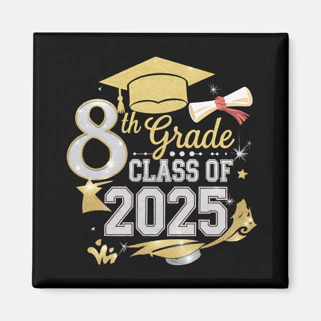 Aimant 8e Classe De 2025 Graduate Graduation (Devant)