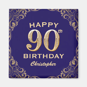 Aimant 90e anniversaire de la Parties scintillant marine 