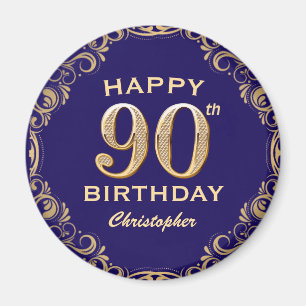 Aimant 90e anniversaire de la Parties scintillant marine 