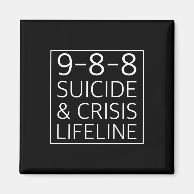 Aimant 988 - Crise de sensibilisation au suicide Ligne de (Devant)