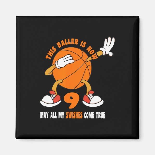 Aimant 9 ans Joyeux 9e anniversaire Bysketbyll 9e anniver (Devant)