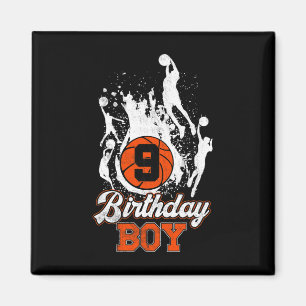 Aimant 9e Anniversaire Basketball Thème Anniversaire Garç