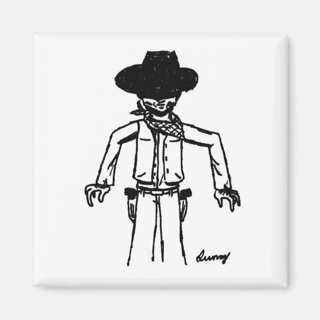 Aimant à croquis de cowboy (Devant)