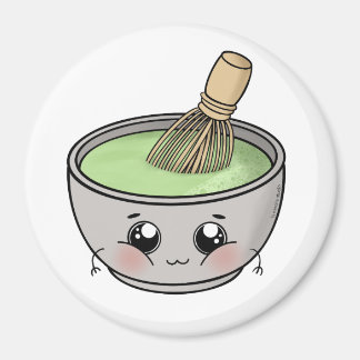 Aimant A cute bowl of matcha tea - Kawaii