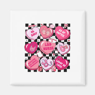Aimant à damiers Landd Nurse Valentine Candy Coeur Travai