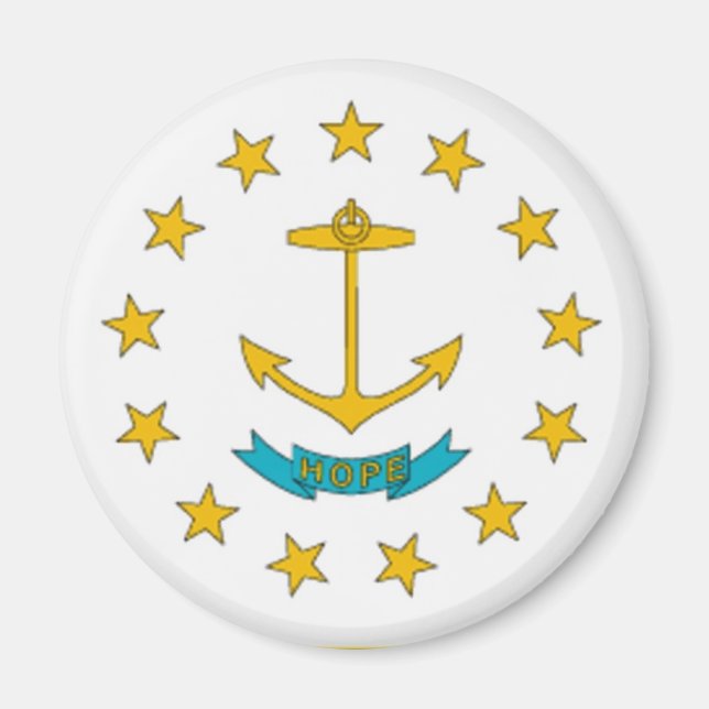 Aimant à drapeau de l'île Rhode (Devant)
