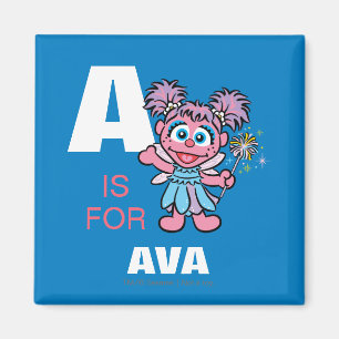 Aimant A est pour Abby Cadabby   Ajoutez votre nom