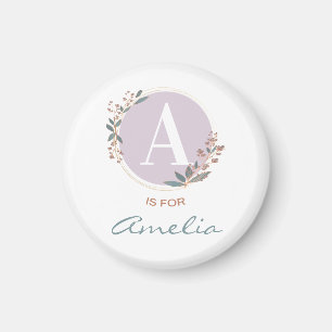 Aimant A est pour Amelia (ou Nom Personnalisé) Bébé Fille