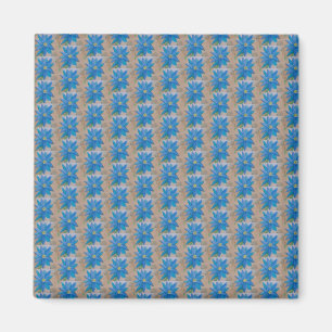 Aimant à fleur bleu
