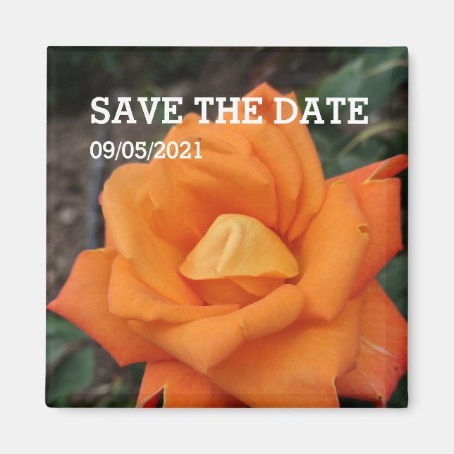 Aimant à fleur rose orange (Devant)