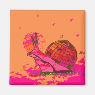 Aimant à frigo à escargots disco