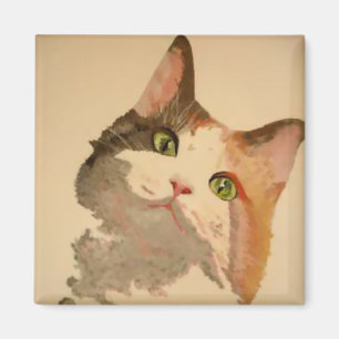 Aimant A Green Eyed Calico Cat Artistic Portrait