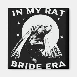 Aimant À l'ère de ma fiancée rat Distressed Retro Vintage