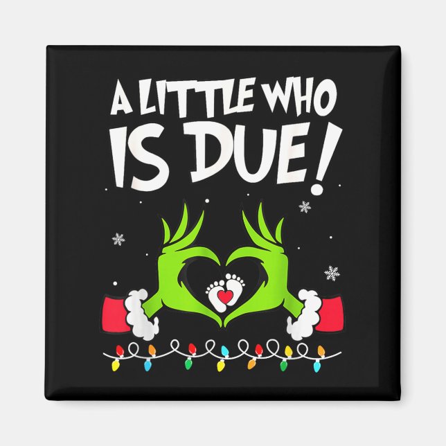 Aimant A Little Who Is Due Pregnancy Announcement Christm (Devant)