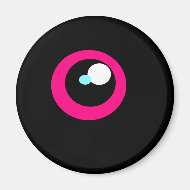 Aimant à oeil de réfrigérateur de monstre HotPink  (Devant)