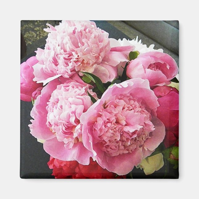 Aimant à pivoine rose CF (Devant)