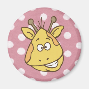 Aimant à pointes de girafe (en rose et jaune)