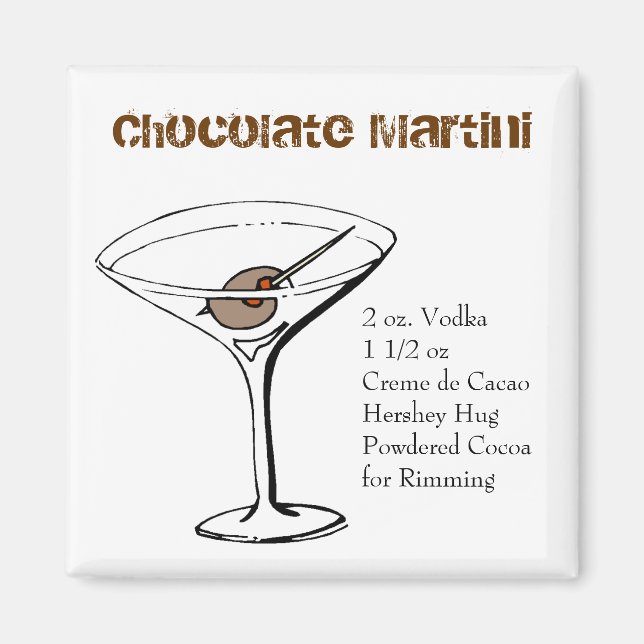 Aimant à recette de martini au chocolat (Devant)