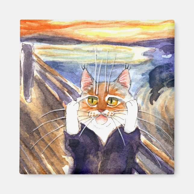 Aimant à spoof de chat, Edvard Munch's The Scream (Devant)