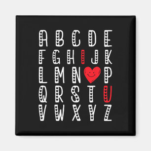 Aimant Abc's Je t'aime Mignon Alphabet Professeur Va