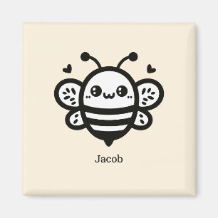 Aimant Abeille de miel doux - Kawaii Nursery Line Art