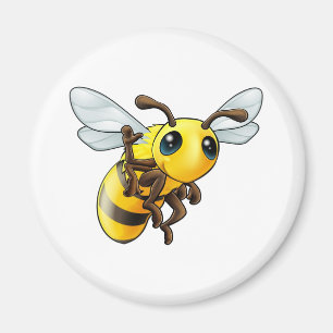 Aimant Abeille de ondulation heureuse de bande dessinée