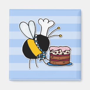 Aimant abeille de travailleur - chef de pâtisserie