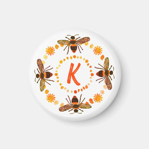 Aimant Abeille ensoleillée initiale