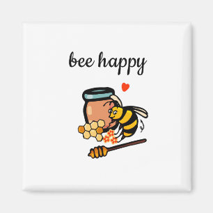 Aimant Abeille joyeux joli art des mots jaune et bleu