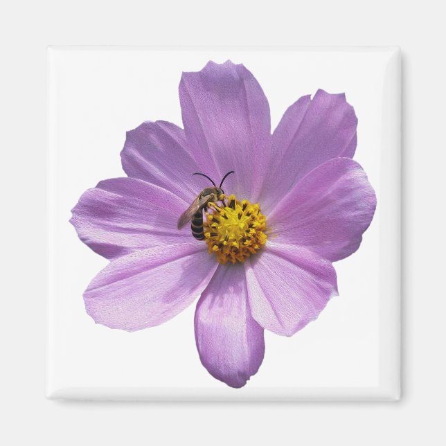 Aimant Abeille sur fleur violette (Devant)