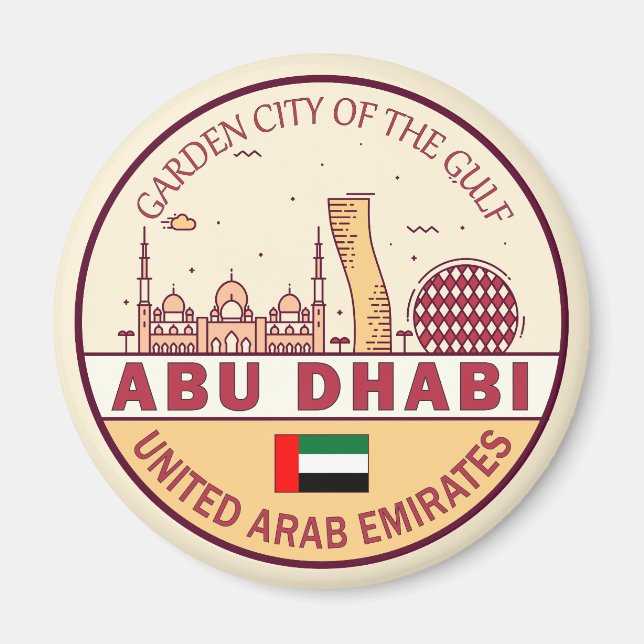 Aimant Abou Dhabi Émirats arabes unis Emblem Skyline (Devant)