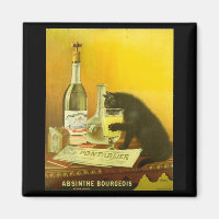 Absinthe Bourgeois et Cat Fine Poster vintage