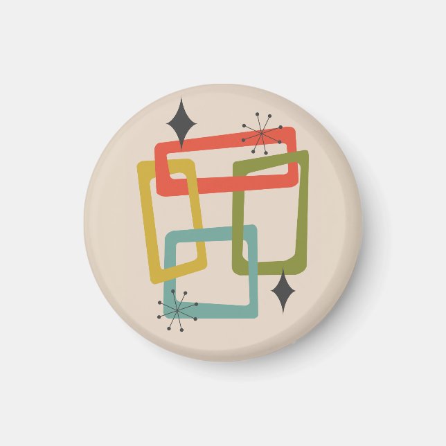 Aimant Abstrait géométrique moderne du milieu du siècle (Devant)