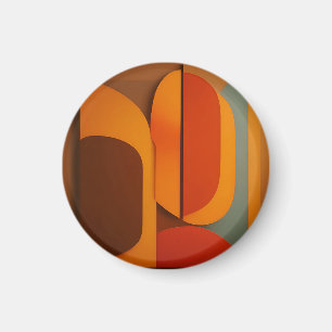 Aimant Abstrait Rétro Orange Milieu du XXe Siècle