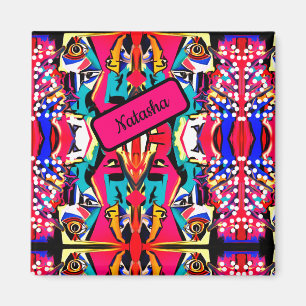 Aimant Abstraite explosion colorée d'amour