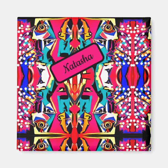 Aimant Abstraite explosion colorée d'amour (Devant)