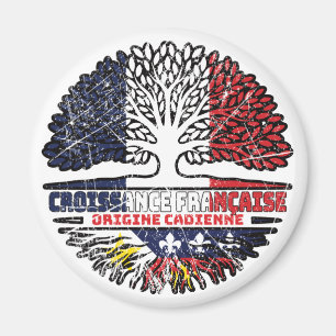 Aimant Acadien Cajun France Arbre Drapeau