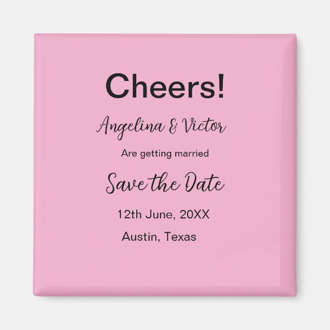 Aimant Acclamations enregistrer la date simple minimalist (Devant)