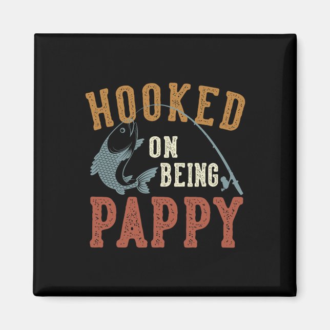 Aimant Accompagné D'Être Pappy Fête des pères Pêche Pappy (Devant)