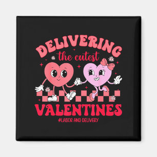 Aimant Accouchement du plus mignon Saint-Valentin Travail