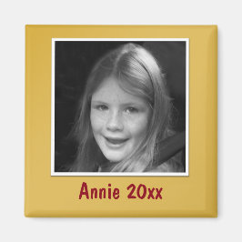 Aimant Accueil personnel Golden Photo et texte personnali